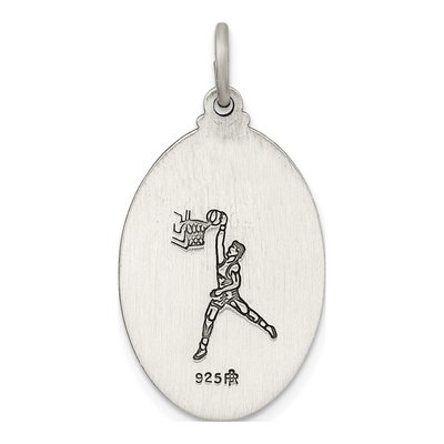 Sterling Silver St Christopher Basketball Medal Pendant – view 4