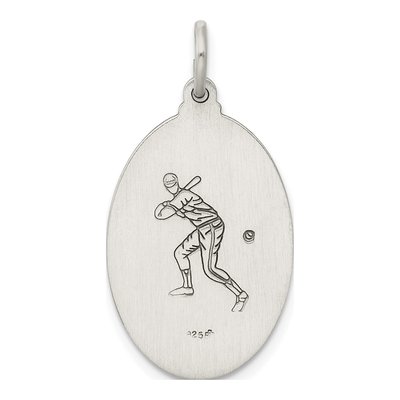 Sterling Silver St Christopher Baseball Medal Pendant – view 4