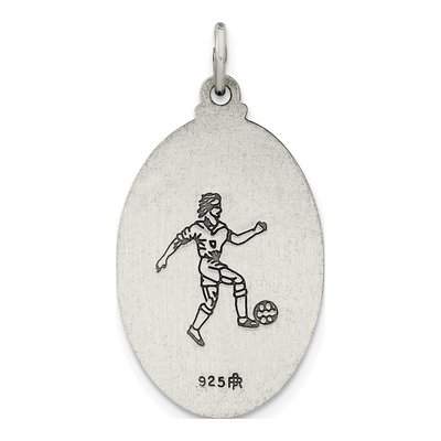 Sterling Silver St Christopher Soccer Medal Pendant – view 4