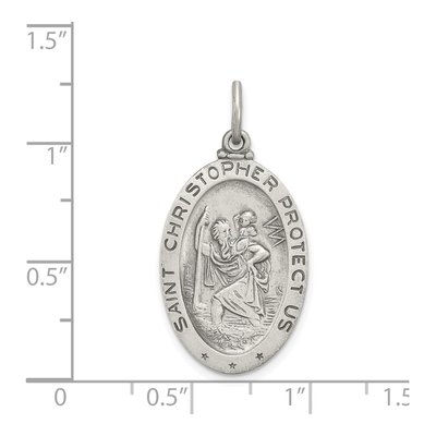 Sterling Silver St Christopher Soccer Medal Pendant – view 5