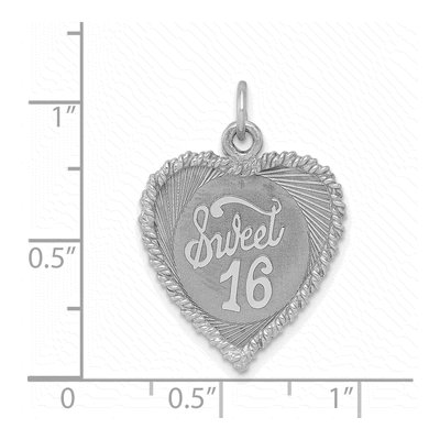 Sterling Silver Sweet Sixteen Disc Charm – view 5