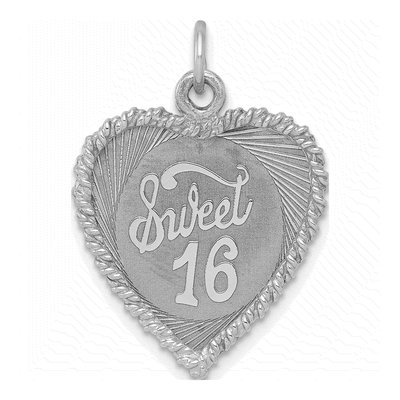 Sterling Silver Sweet Sixteen Disc Charm
