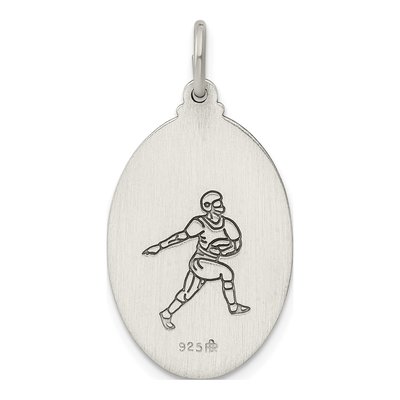 Sterling Silver St Christopher Football Medal Pendant – view 4