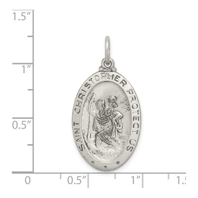 Sterling Silver St Christopher Football Medal Pendant – view 5