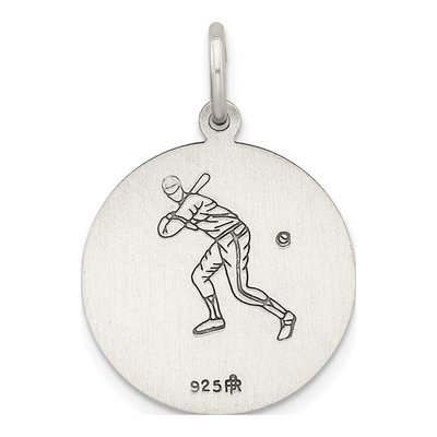 Sterling Silver St Christopher Baseball Medal Pendant – view 4
