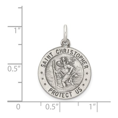 Sterling Silver St Christopher Baseball Medal Pendant – view 5
