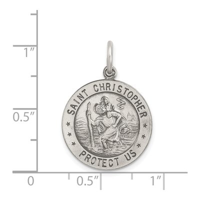 Sterling Silver St Christopher Soccer Medal Pendant – view 5