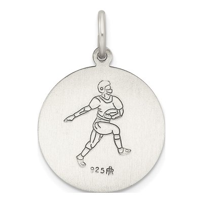Sterling Silver St Christopher Football Medal Pendant – view 4