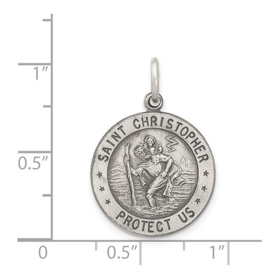 Sterling Silver St Christopher Football Medal Pendant – view 5