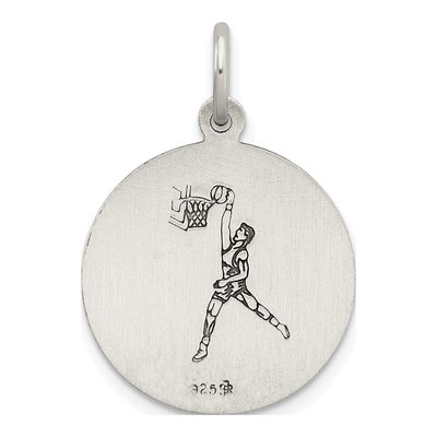 Sterling Silver St Christopher Basketball Medal Pendant – view 4