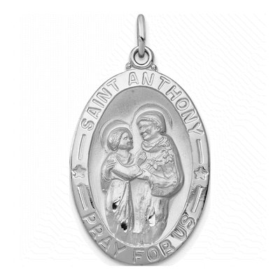 Sterling Silver St Anthony Medal Pendant