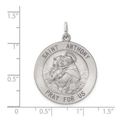 Sterling Silver Antiqued Saint Anthony Medal Pendant – view 4
