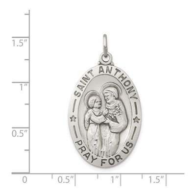Sterling Silver Antiqued Saint Anthony Medal Pendant – view 4
