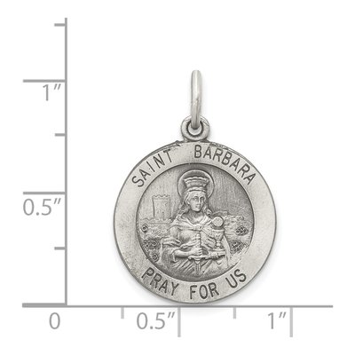 Sterling Silver St Barbara Medal Pendant – view 4