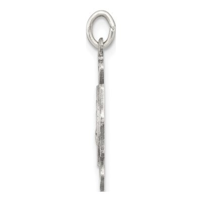 Sterling Silver Antiqued Saint Florian Badge Medal Pendant – view 3