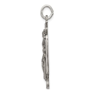 Sterling Silver Antiqued St Florian Medal Pendant – view 3