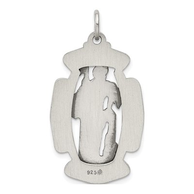 Sterling Silver Antiqued St Florian Medal Pendant – view 5