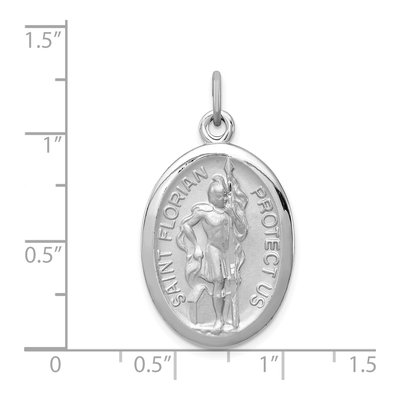 Sterling Silver Saint Florian Medal Pendant – view 4