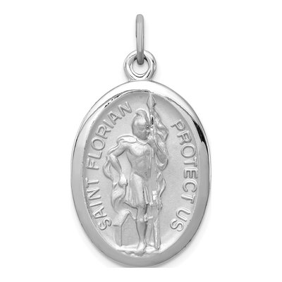 Sterling Silver Saint Florian Medal Pendant