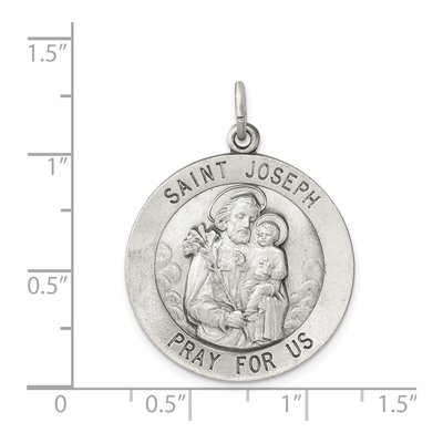 Sterling Silver Antiqued Saint Joseph Medal Pendant – view 4