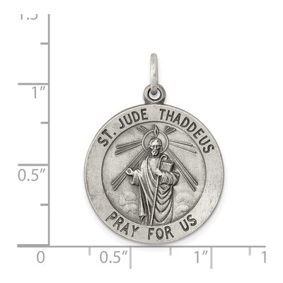 Sterling Silver Saint Jude Medal Pendant – view 4