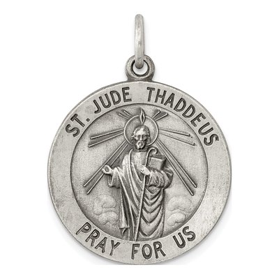 Sterling Silver Saint Jude Medal Pendant