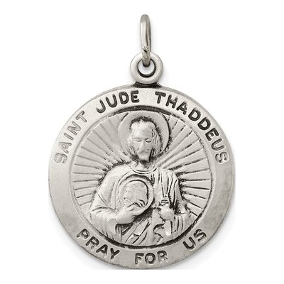 Sterling Silver Saint Jude Medal Pendant