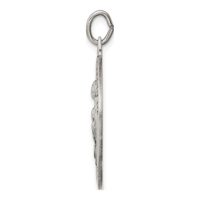 Sterling Silver Antiqued Saint Jude Medal Pendant – view 3
