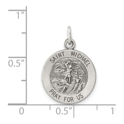 Sterling Silver Antiqued Saint Michael Medal Pendant – view 4