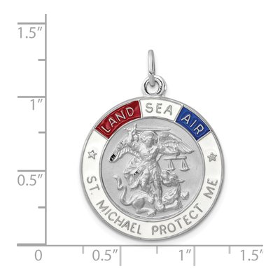 Sterling Silver Saint Michael Medal Pendant – view 4