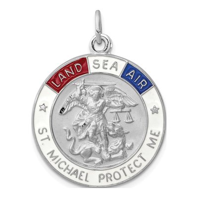 Sterling Silver Saint Michael Medal Pendant