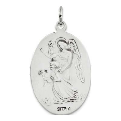Sterling Silver Antiqued St Michael Medal Pendant – view 3
