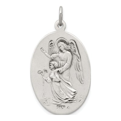 Sterling Silver Antiqued St Michael Medal Pendant – view 5
