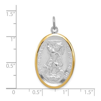 Sterling Silver Reversible St Michael Medal Pendant – view 6