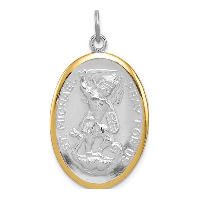 Sterling Silver Reversible St Michael Medal Pendant
