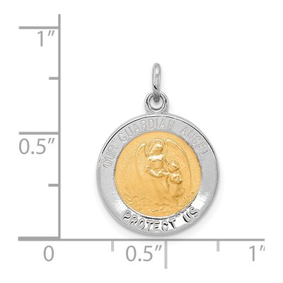 Sterling Silver Guardian Angel Medal Pendant – view 5