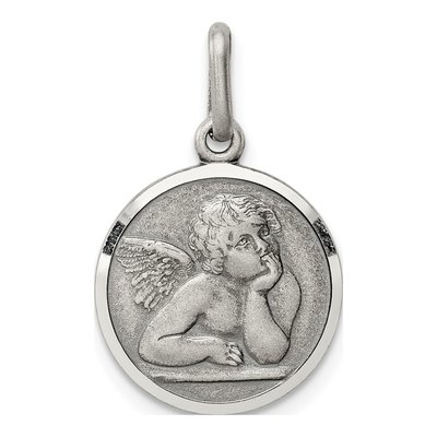 Sterling Silver Antiqued Raphael Angel Charm