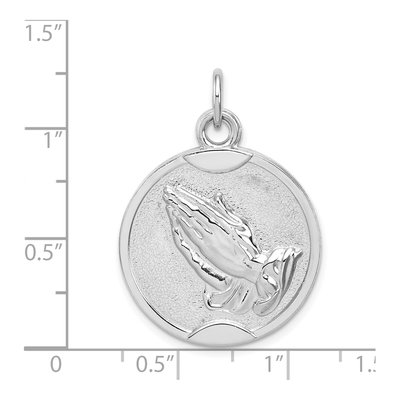 Sterling Silver Praying Hands Serenity Prayer Pendant – view 4
