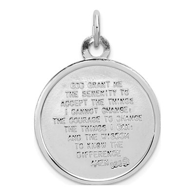 Sterling Silver Praying Hands Serenity Prayer Pendant – view 5