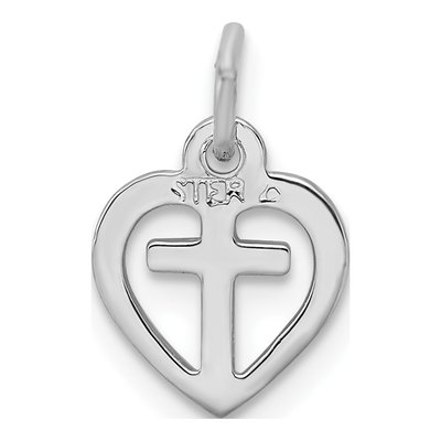 Sterling Silver Cross Heart for Kids Charm – view 4