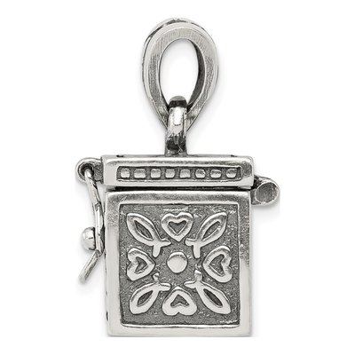 Sterling Silver Antiqued Prayer Box Pendant – view 3