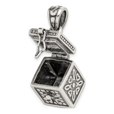 Sterling Silver Antiqued Prayer Box Pendant – view 6