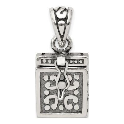 Sterling Silver Antiqued Prayer Box Pendant – view 7