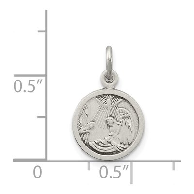 Sterling Silver Baptism Medal Pendant – view 5