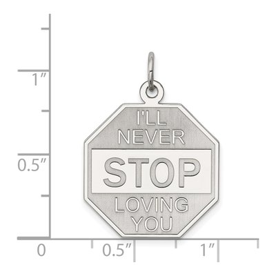 Sterling Silver I'll Never Stop Loving You Charm – view 5