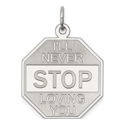 Sterling Silver I'll Never Stop Loving You Charm