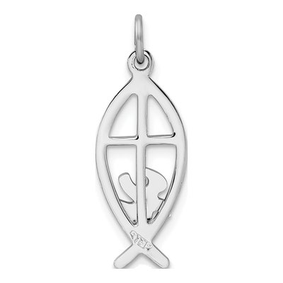 Sterling Silver Ichthus Fish Charm – view 4