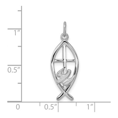 Sterling Silver Ichthus Fish Charm – view 5