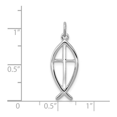 Sterling Silver Ichthus Fish Charm – view 5