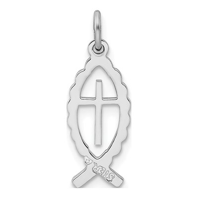 Sterling Silver Ichthus Fish Charm – view 4